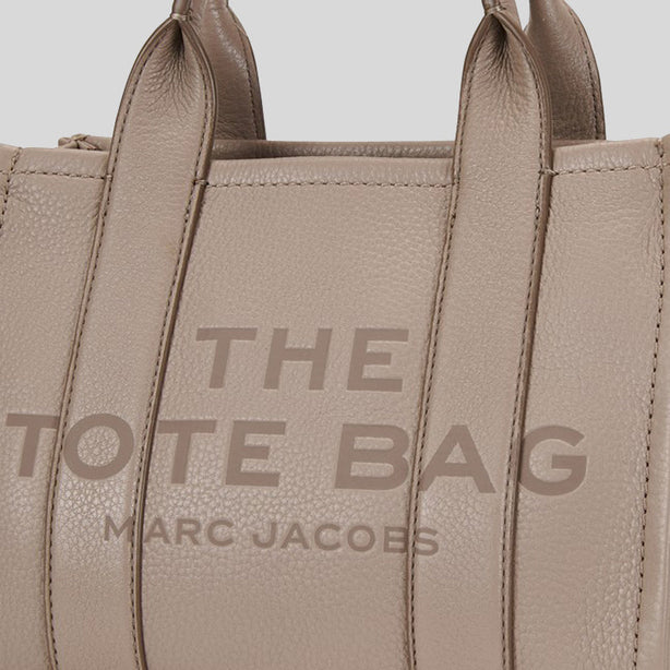 Marc Jacobs Leather The Tote Mini Traveler Tote Bag Cement RS-H009L01SP21