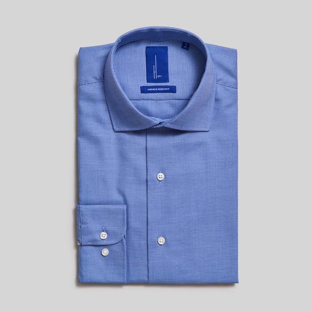 Highr, Blue Dobby, Long Sleeve Shirt