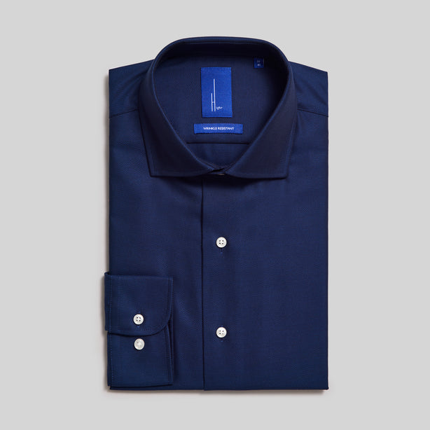 Highr, Navy Blue Twill, Long Sleeve Shirt