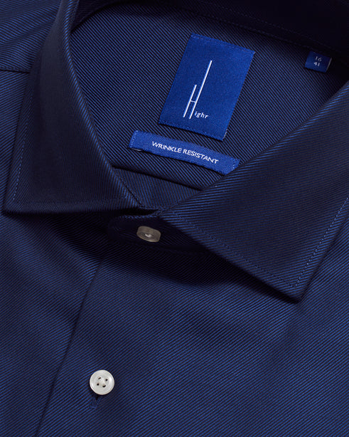 Highr, Navy Blue Twill, Long Sleeve Shirt
