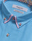 Coupe Cousu, Cyan, Double Collar Long Sleeve Shirt