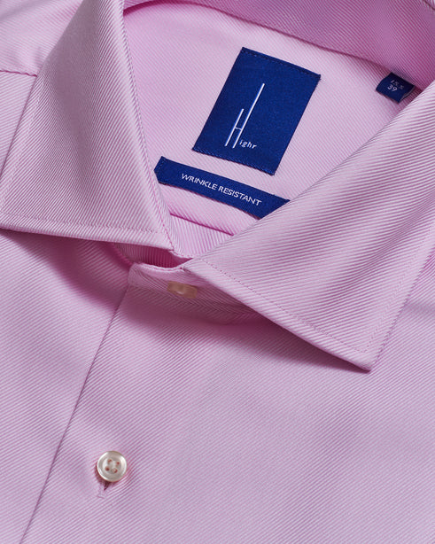 Highr, Light Pink Twill, Long Sleeve Shirt
