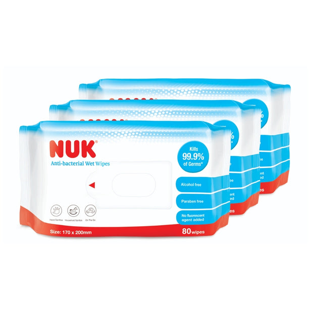 NUK Anti Bacterial Wipes 80pcs x 3
