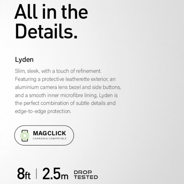 UNIQ Lyden Premium Leatherette Magclick Charging Hybrid For iPhone 15 Phone Case