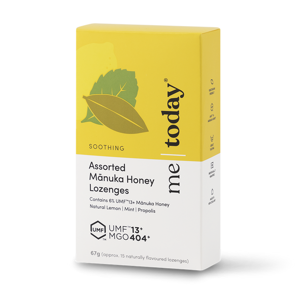Me Today Assorted (Mint, Lemon & Propolis) Manuka Honey Lozenges (Individual Packaged)