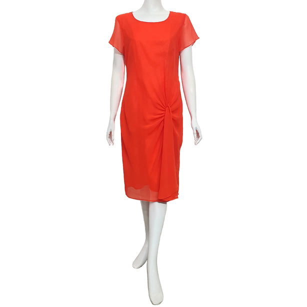 Joan Allen Chiffon Dress in Tangerine
