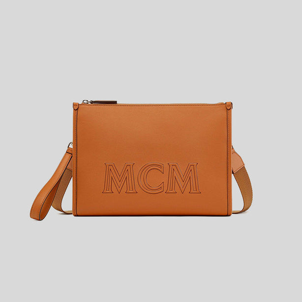 MCM Aren Crossbody Pouch in Spanish Calf Leather Cognac RS-MMRDATA03CO001