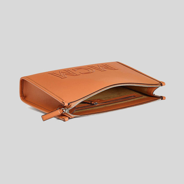 MCM Aren Crossbody Pouch in Spanish Calf Leather Cognac RS-MMRDATA03CO001