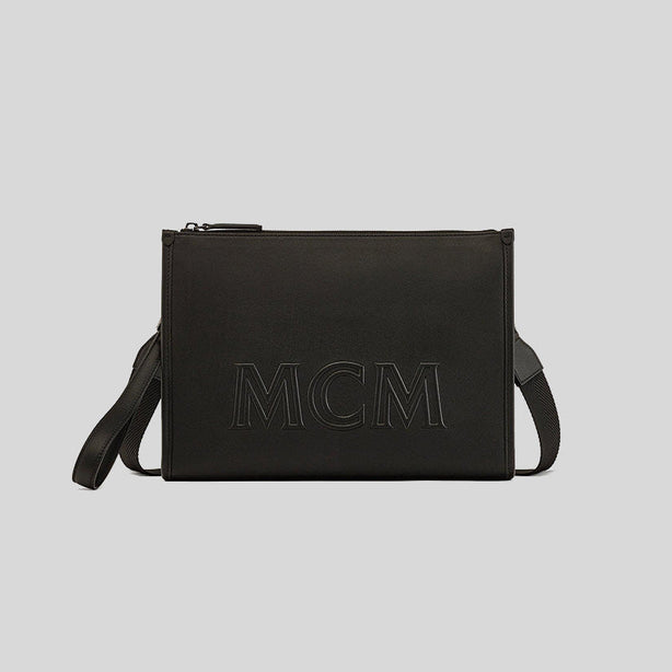 MCM Aren Crossbody Pouch in Spanish Calf Leather Black RS-MMRDATA03BK001