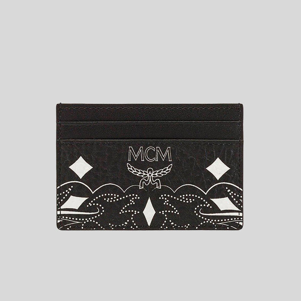MCM Aren Card Case in Bandana Visetos Black RS-MXADATA07BK001