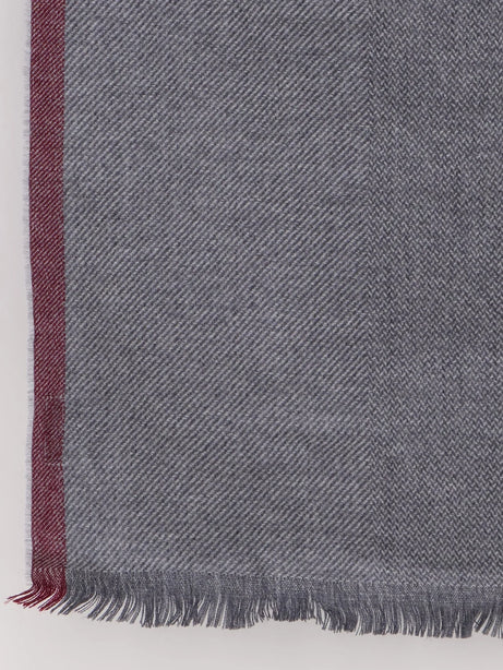 Brunello Cucinelli Wool and cashmere scarf - Grigioscuroborgognasabbia
