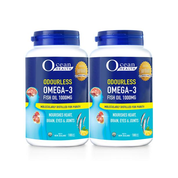 Ocean Health Odourless Omega-3 Fish Oil 1000mg (2x180s)