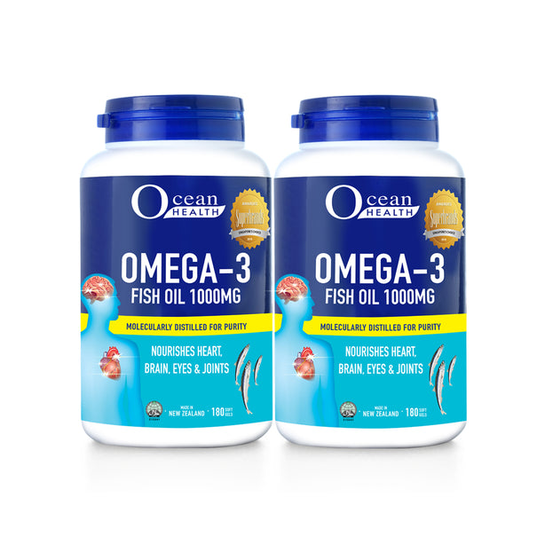 Ocean Health Omega-3 Fish Oil 1000mg (2x180s)