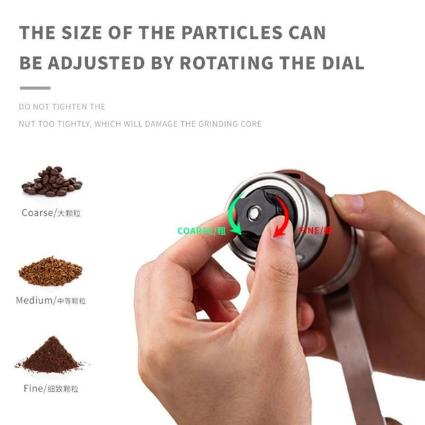 StitchesandTweed Portable Mini Manual Handheld Coffee Grinder with Adjustable Settings