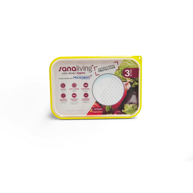Omada 3 Containers (Flat) - 15 x 11 x 5cm (400ml) / 19 x 14 x 6.5cm (1L) / 24 x 16.5 x 8cm (2L)