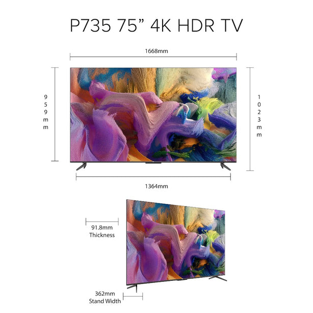 TCL P735 HDR Google TV 75 inch