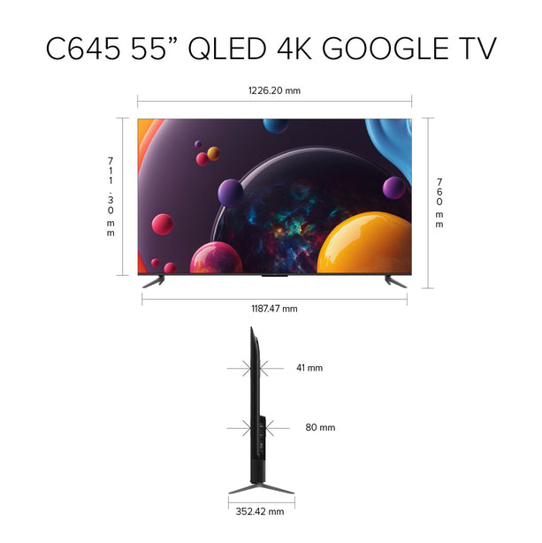TCL C645 QLED 4K Google TV 55 inch