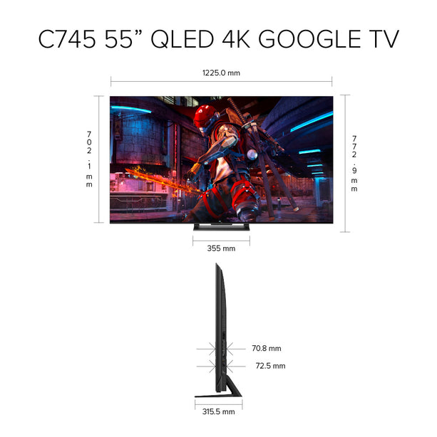 TCL C745 QLED 4K Google TV 55 inch