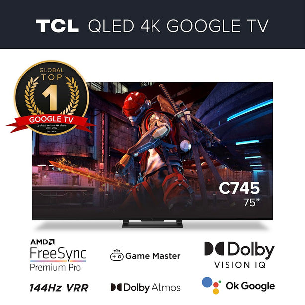 TCL C745 QLED 4K Google TV 75 inch