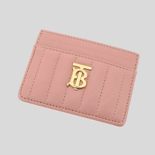 BURBERRY Quilted Leather Lola Card Case Dusky Pink RS-80623711