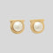 FERRAGAMO Gancini Pearls Earrings In Gold Color RS-760121