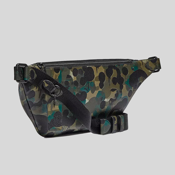 COACH League Belt Bag With Camo Print Matte Black/Green/Blue RS-C5289