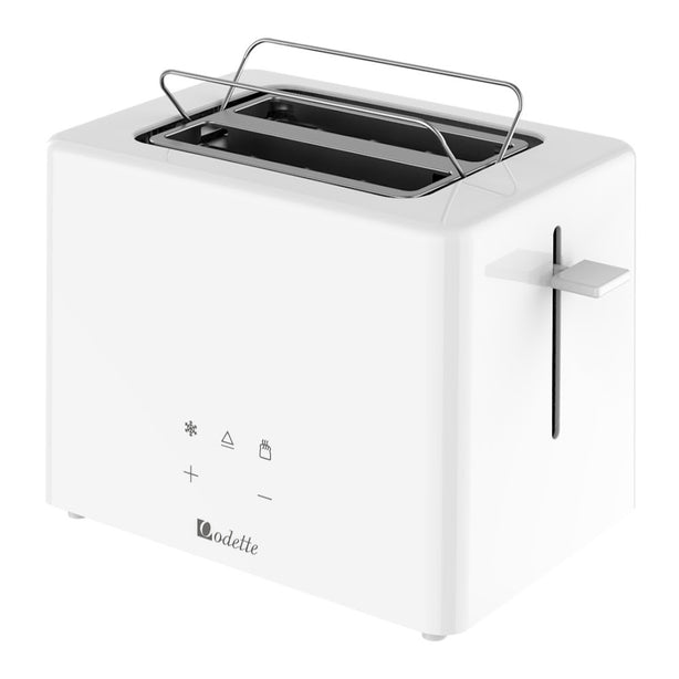 Odette Advanced Digital Touch Panel 2-Slice Bread Toaster With Croissant Warming Rack (White)