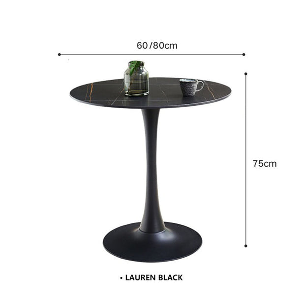 GRANDI Sintered Stone Round Table - Black W60CM