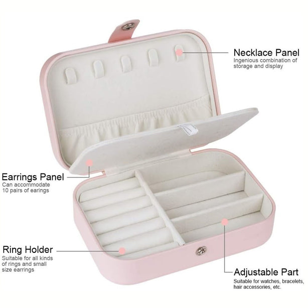 StitchesandTweed Trixie Travel Jewellery Box - Blush Pink