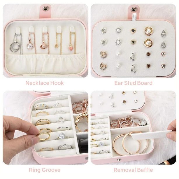 StitchesandTweed Trixie Travel Jewellery Box - Blush Pink