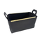 StitchesandTweed Vegan Leather Storage Basket - Black