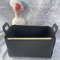 StitchesandTweed Vegan Leather Storage Basket - Black