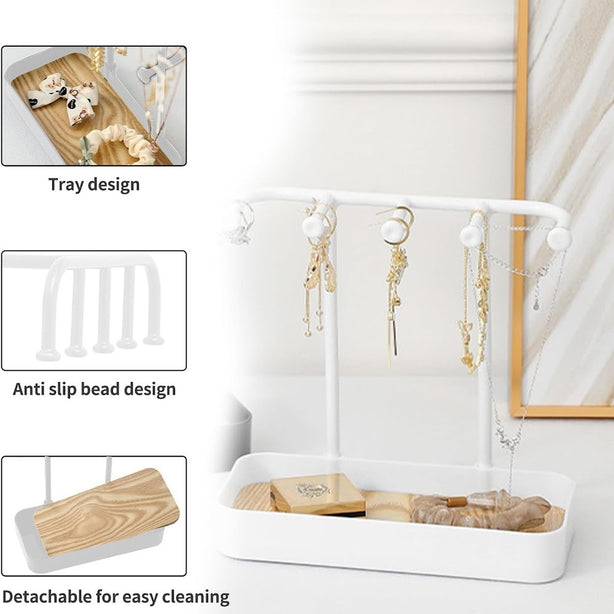 StitchesandTweed Jewellery Holder Organizer Stand - White