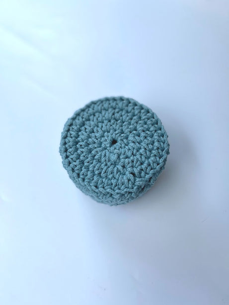 StitchesandTweed Creras Crochet Round Vanity Organizer Teal Basket - Set of 2