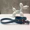 LEASh Pet Leash Biothane - Dusty Blue Matte Rose Gold Hardware