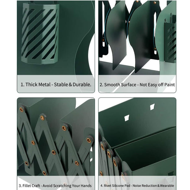 StitchesandTweed Expandable Bookend Desk Organizer - Sage