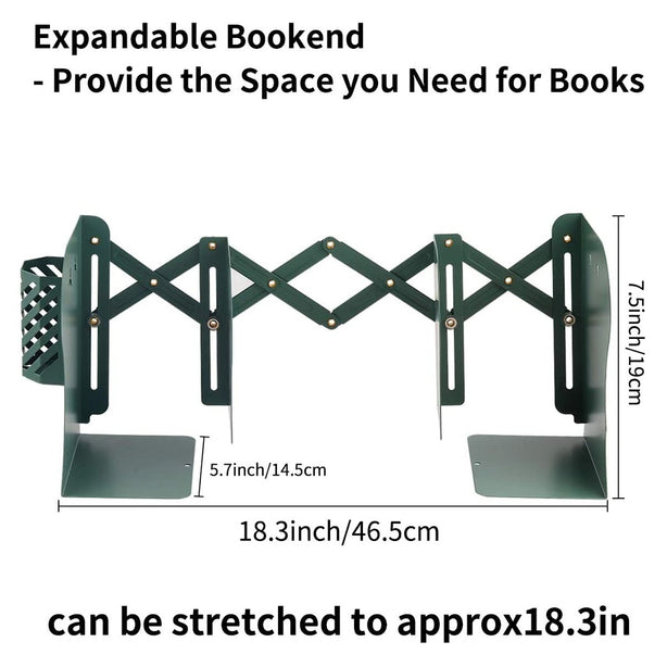 StitchesandTweed Expandable Bookend Desk Organizer - Sage