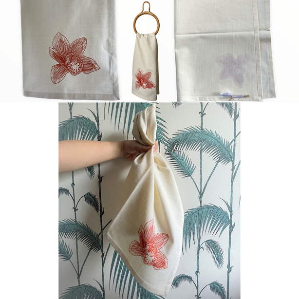 Orchid Kitchen Tea Towel Set Of 2