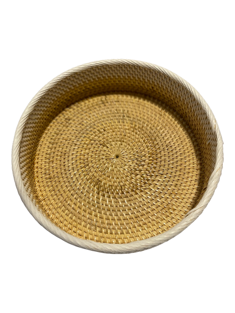 StitchesandTweed Rattan Round Tray