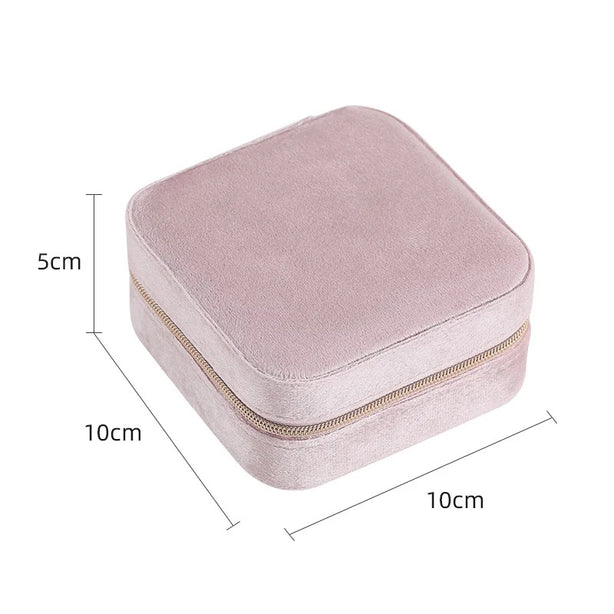 StitchesandTweed Trilov Travel Jewellery Box Velvet Pink