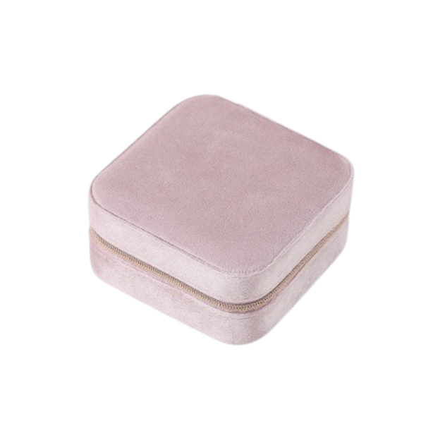StitchesandTweed Trilov Travel Jewellery Box Velvet Pink