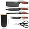 StitchesandTweed 5 + 1 Piece Knife Set with Holder - Black