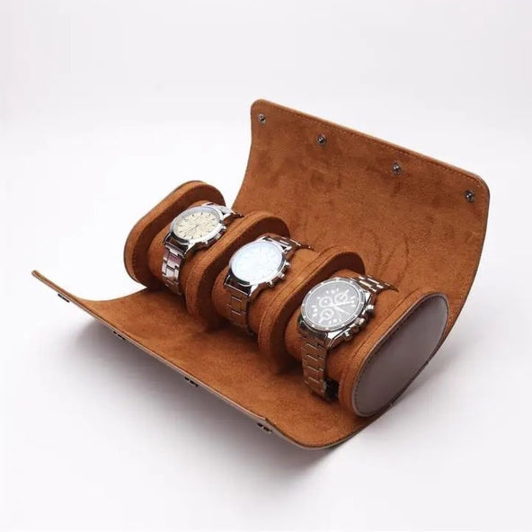 StitchesandTweed Leather Watch Roll Holder Organizer