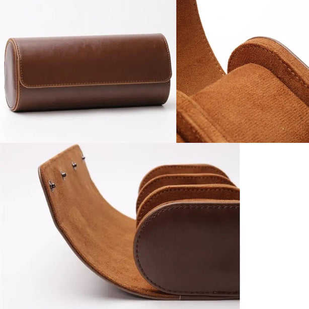 StitchesandTweed Leather Watch Roll Holder Organizer