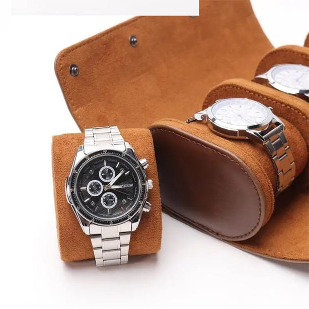 StitchesandTweed Leather Watch Roll Holder Organizer