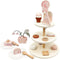 StitchesandTweed Play Pretend Tea Party Wooden Dessert Play Set for Toddlers