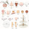 StitchesandTweed Play Pretend Tea Party Wooden Dessert Play Set for Toddlers