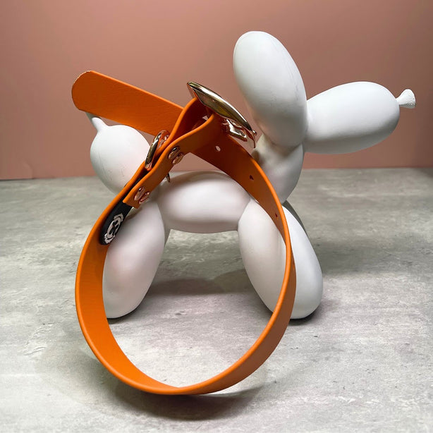 LEASh Pet Collar Biothane - Feu Orange - Rose Gold Hardware