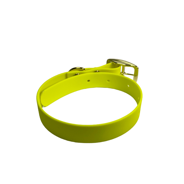 LEASh Pet Collar Biothane - Minion Yellow Gold Hardware