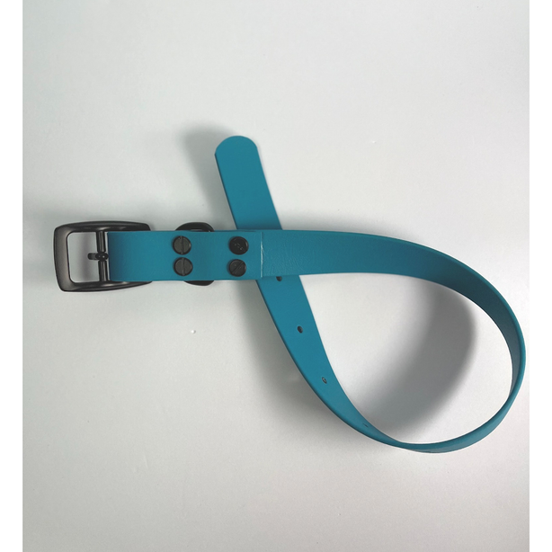LEASh Pet Collar Biothane - Ocean Blue Black Hardware